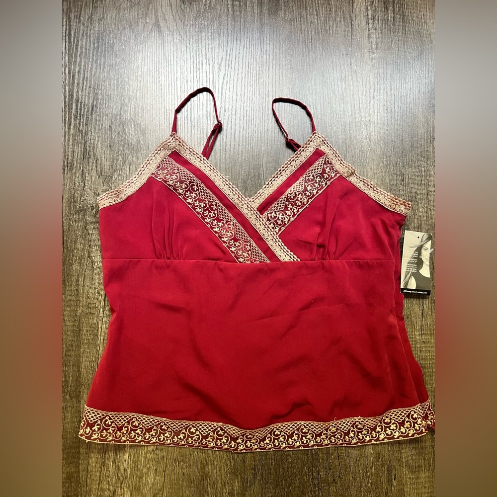 Red Embroidered Top